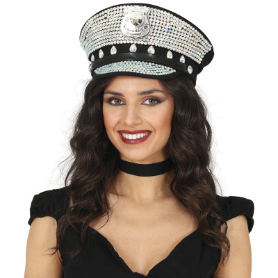 Police Cap with Diamonds