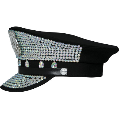 Police Cap with Diamonds