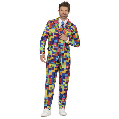 Krāsains kostiums ar rūtiņām vīriešiem