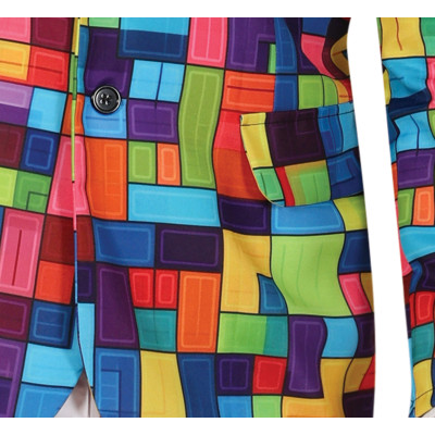 Krāsains kostiums ar rūtiņām vīriešiem