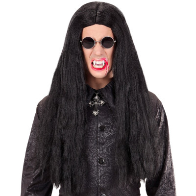 Melns garais vampīra stila parūka