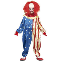 American Patriot Clown Costume for Kids