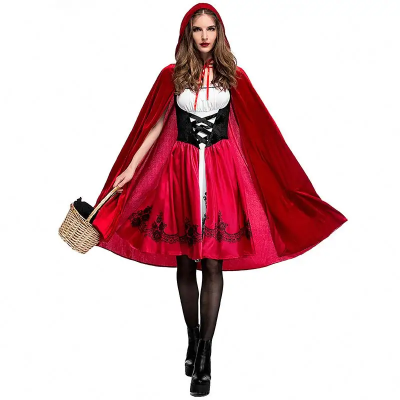 Little Red Riding Hood Costume for Women – Dress with Hooded Cape