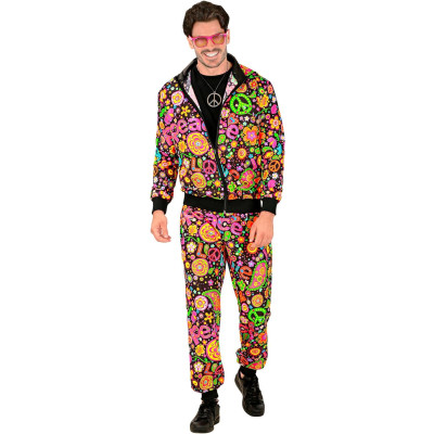 Groovy Vibes: Vibrant Multicolored Hippie Tracksuit for Adults