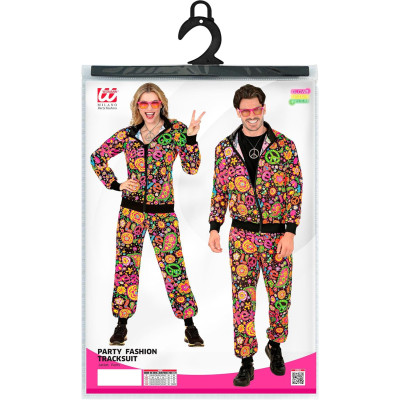 Groovy Vibes: Vibrant Multicolored Hippie Tracksuit for Adults