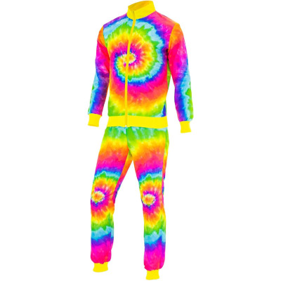 Vibrant Neon Tie-Dye Tracksuits for Adults: Perfect for Your Next Party!