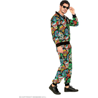 Vibrant Skull Print Tracksuit for Adults: Stand Out in Style!