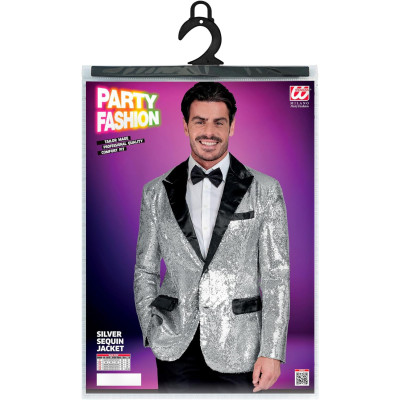 Shine Bright: Dazzling Men's Silver Sequin Jacket