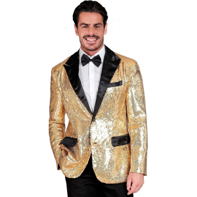 Shine Bright: Dazzling Men's Golden Sequin Jacket