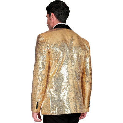 Shine Bright: Dazzling Men's Golden Sequin Jacket