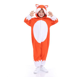 Fox Costume for Kids with Hood – Animal Jumpsuit