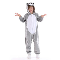 Raccoon Costume for Kids – Animal Hooded Jumpsuit for Halloween & Carnival