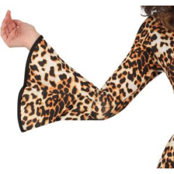 Leopard Print 70s Kleita Sievietēm Disko Dejotāja