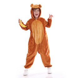 Monkey Costume for Kids – Animal Jumpsuit with Hood