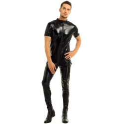 Long black jumpsuit for men