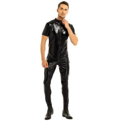 Long black jumpsuit for men