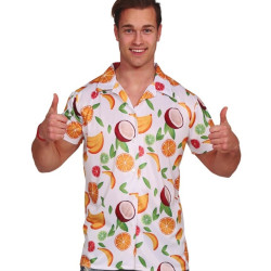 Hawaiian style shirt with fruits for men