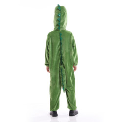 Dinosaur Costume for Kids – Green Hooded Animal Jumpsuit