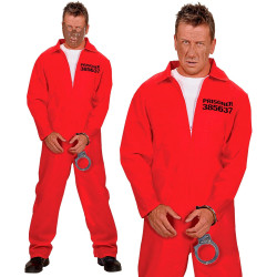 Men's Bold Prisoner Costume: Stand Out in Striking Red!