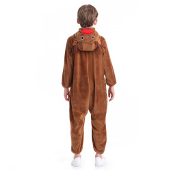 Kids Reindeer Costume – Christmas Hooded Jumpsuit