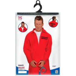 Men's Bold Prisoner Costume: Stand Out in Striking Red!