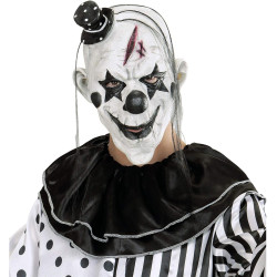 Terrifying Killer Clown Mask with Hair & Mini Hat for Ultimate Scares