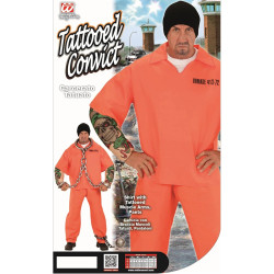 Edgy Tattooed Inmate Costume for Men