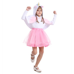 Unicorn Costume for Girls with Hooded Cape and Skirt