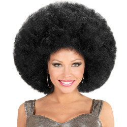 Rock the Retro Look with a Bold Black Oversized Afro Wig!