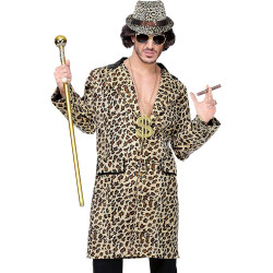 Ultimate Swindler Style: Bold Leopard Print Coat for Men