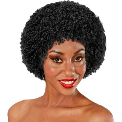 Groovy 70's Disco Black Wig: Unleash Your Inner Dancing Queen!