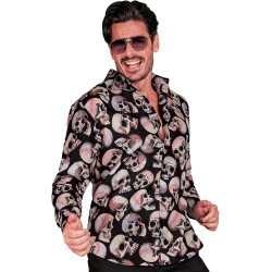 Bold and Edgy: Men's Skull Print Shirt