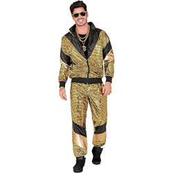 Shine Bright in 80's Gold: Reflective Tracksuits for Adults