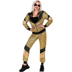 Shine Bright in 80's Gold: Reflective Tracksuits for Adults