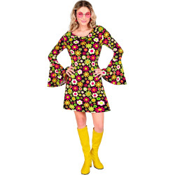 Groovy 60's Floral Print Hippie Dress for Women: Embrace the Retro Vibe!