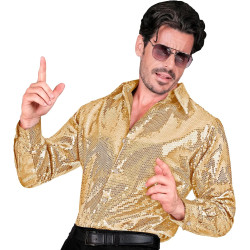 Shine Bright: The Ultimate Men's Golden Sequin Shirt