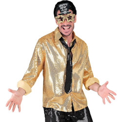 Shine Bright: The Ultimate Men's Golden Sequin Shirt