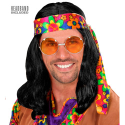 Groovy Hippie Wig with Vibrant Headband – Embrace the 60s Vibe!