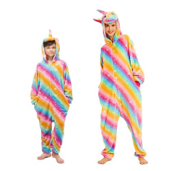 Magical Striped Unicorn Onesies for Kids and Adults - Surrounded by Charm!