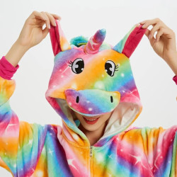 Magical Striped Unicorn Onesies for Kids and Adults - Surrounded by Charm!