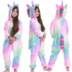 Magical Striped Unicorn Plush Costumes for Kids and Adults: Surrounded by Charm!