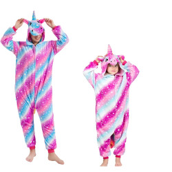 Magical Striped Unicorn Plush Costumes for Kids and Adults - Surrounded by Charm!