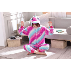 Magical Striped Unicorn Plush Costumes for Kids and Adults - Surrounded by Charm!