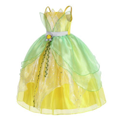 Enchanting Yellow-Green Princess Dress for Little Royals