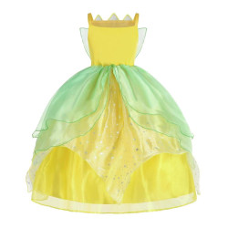 Enchanting Yellow-Green Princess Dress for Little Royals