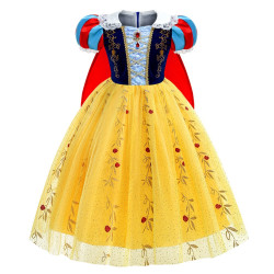 Enchanting Yellow and Black Princess Dress for Little Girls