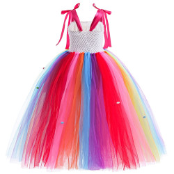 Enchanting Rainbow Colors Royal Dress Design for Girls