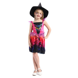 Witch Costume for Girls with Hat – Halloween Outfit