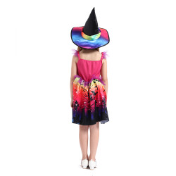 Witch Costume for Girls with Hat – Halloween Outfit