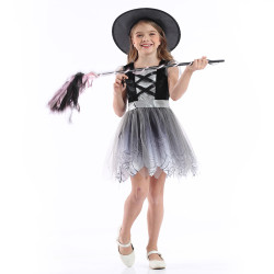 Spider Witch Costume for Girls – Halloween Dress with Hat